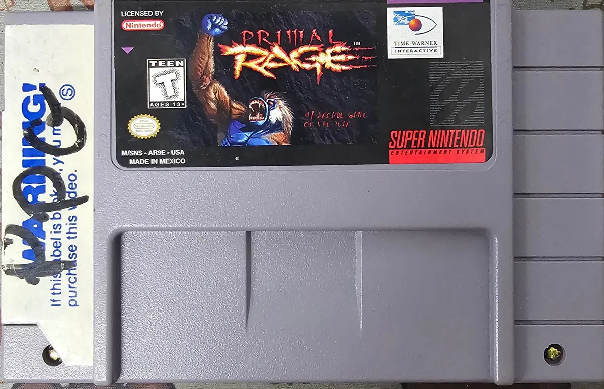 Primal Rage (Cartridge Only; Blockbuster Sticker On Cartridge) 1