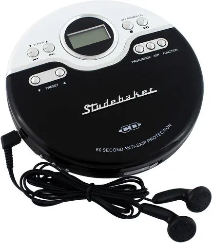 Studebaker Sb3703bw Joggable Personal Cd Player - Fm - Bass Boost (White/Black) 1