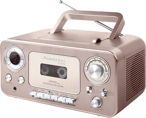 Studebaker Sb2135btrg Bluetooth Portable Cd Player Radio Cassette Player (Rose Gold) 1