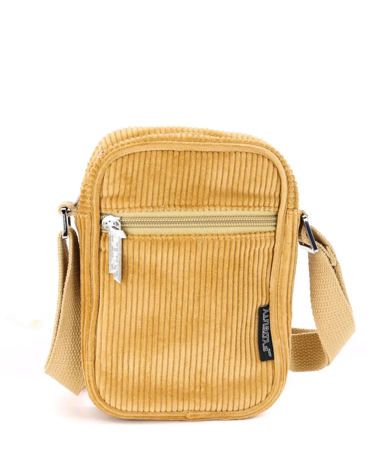 Fydelity Small Crossbody Shoulder Bag - Corduroy Tan 1