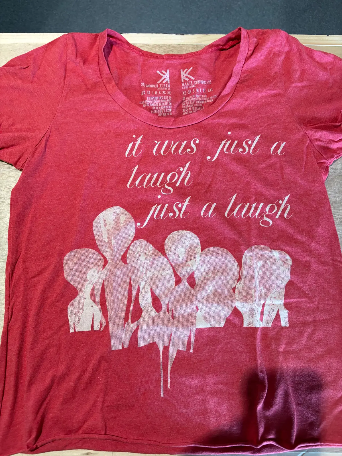 Radiohead It Was Just A Laugh T-Shirt, Red, Womens Medium 1
