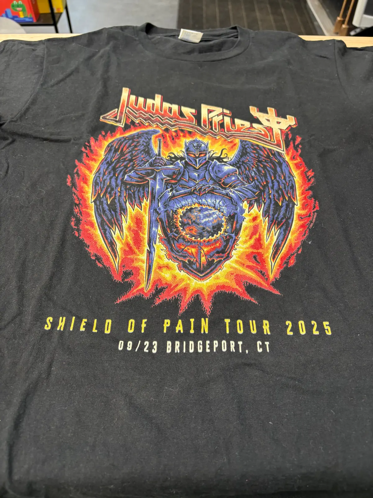 Judas Priest Shield Of Pain 2025 09/23 Connecticut T-Shirt, Black, L 1