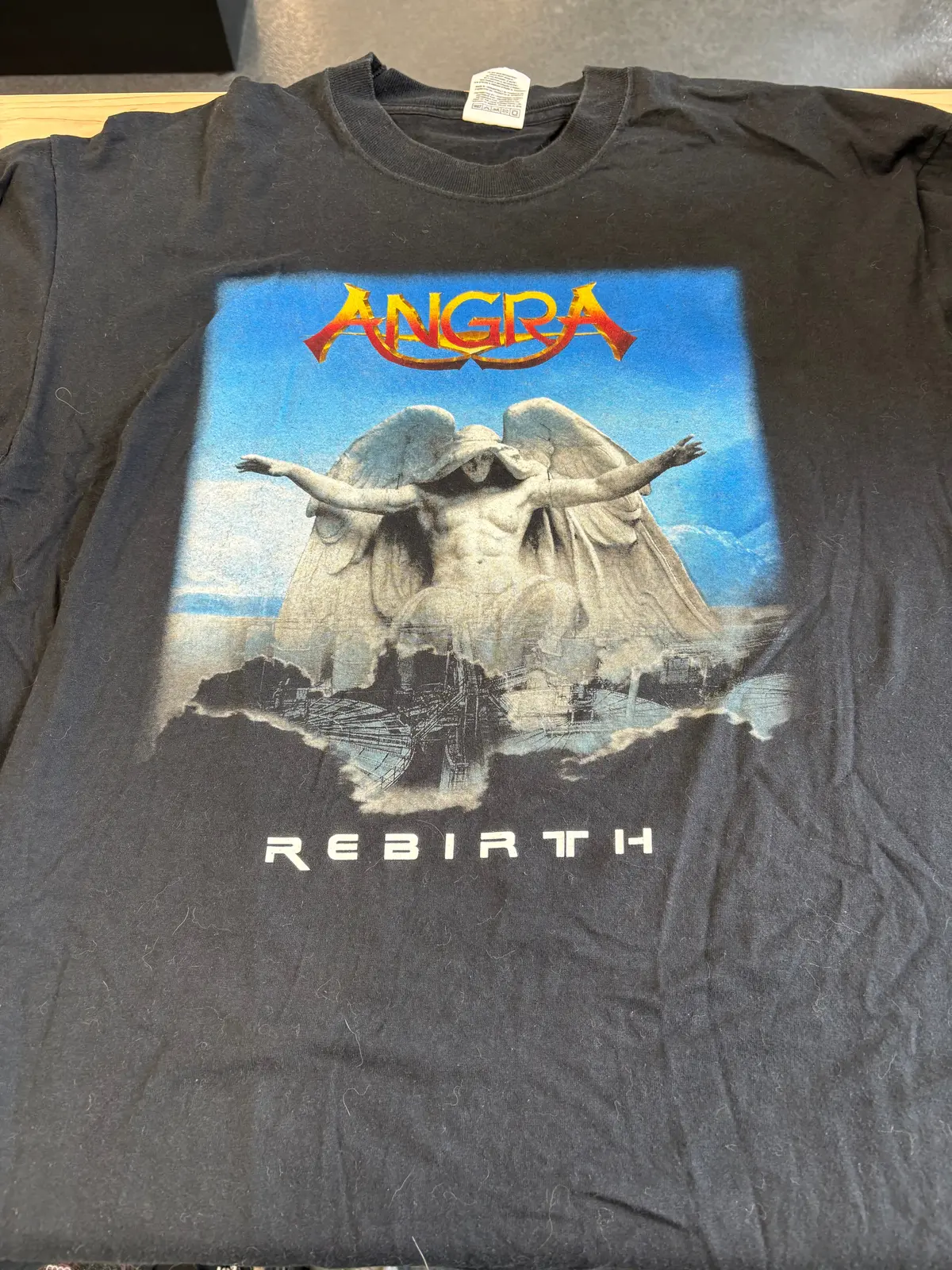 2000S Angra Rebirth World Tour T-Shirt, Black, Xl 1