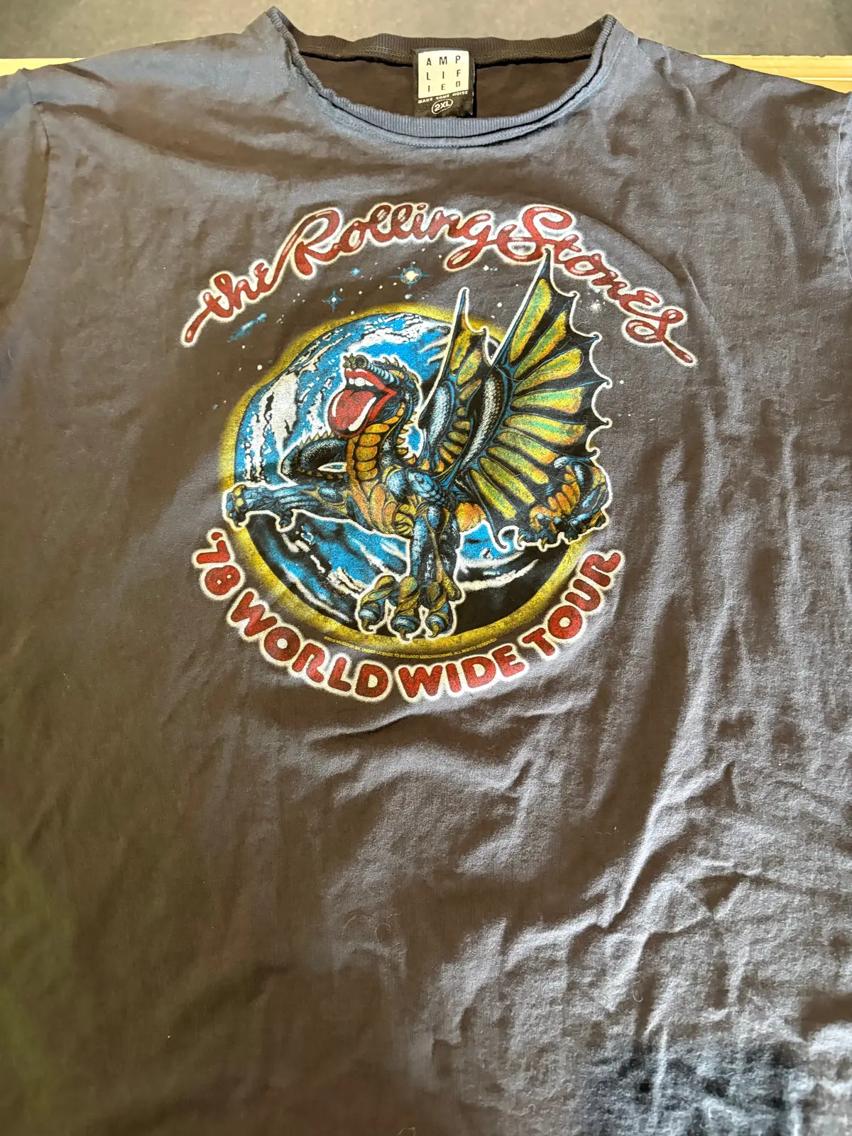 Rolling Stones '78 World Wide Tour T-Shirt (2018 Reprint), Gray, L (Tagged 2Xl) 1