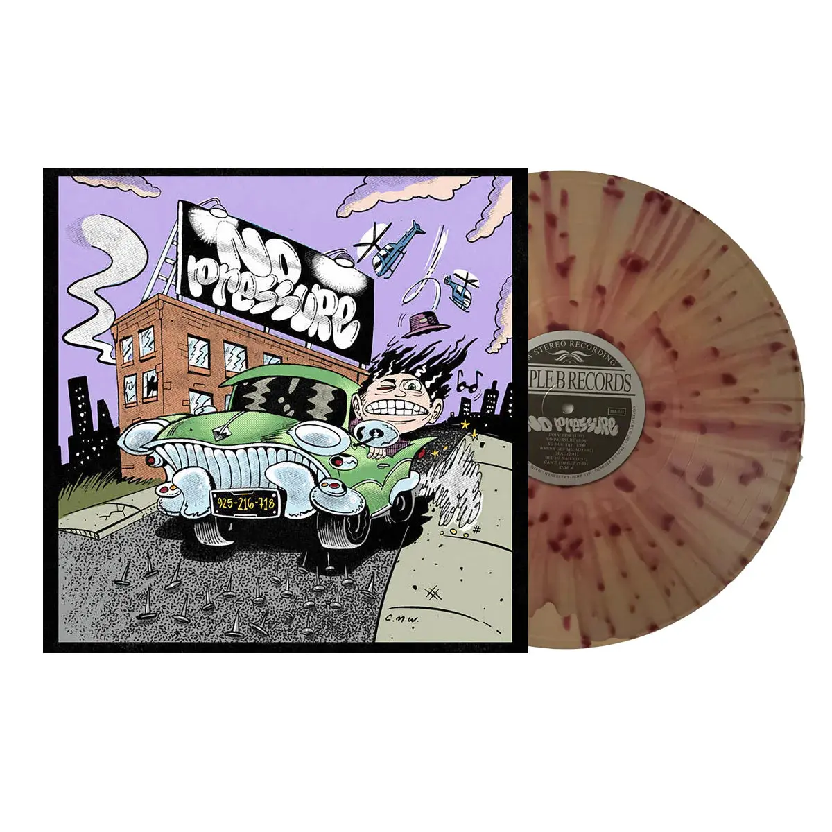 No Pressure (Parker Cannon/Story So Far)- S/T 12" (Clear Tan W/Neon Violet Splatter Vinyl) 1