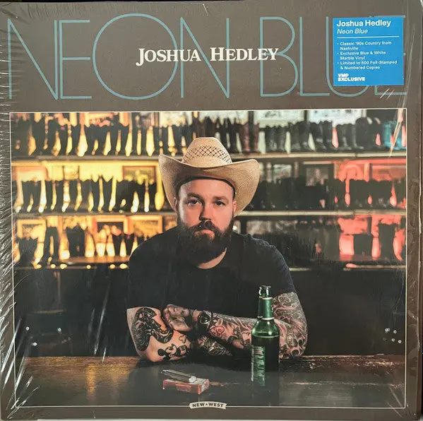 Joshua Hedley- Neon Blue - Blue & White Marble Colored Vinyl 1