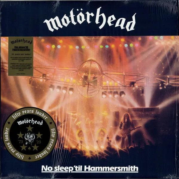 Motorhead- No Sleep 'Til Hammerstein (2025 Yellow/Black Vinyl Reissue)( 1