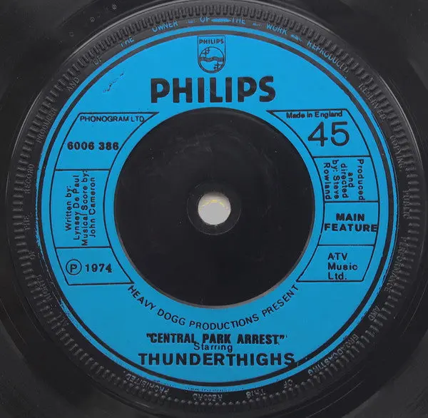 Thunderthighs- Central Park Arrest (Uk Press) 1