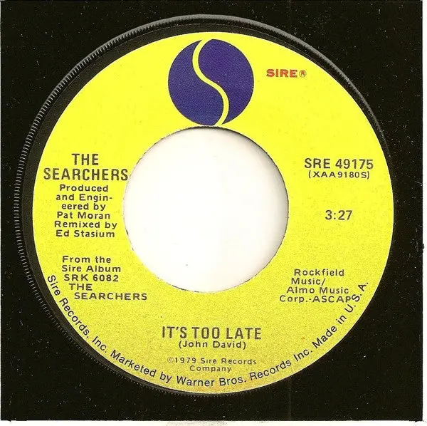 The Searchers- It's Too Late / Don't Hang On 1