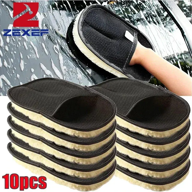10-Pack Microfiber Sponge Gloves (Car + Home Use) 1