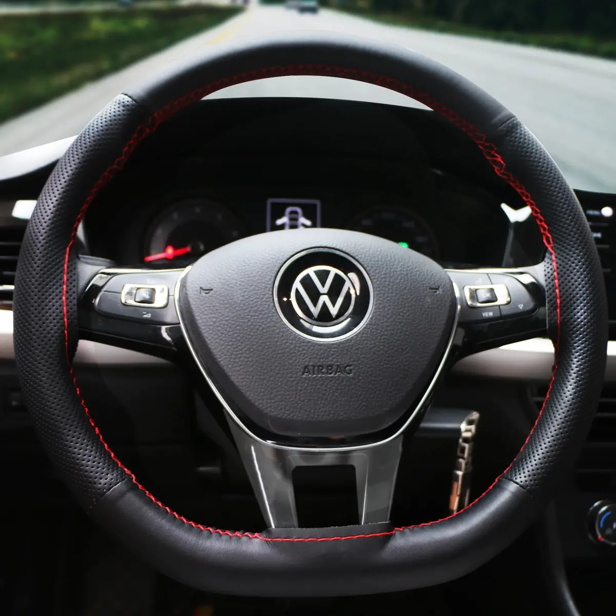 Premium Nappa Leather Steering Wheel Cover (38Cm Universal Fit) 1
