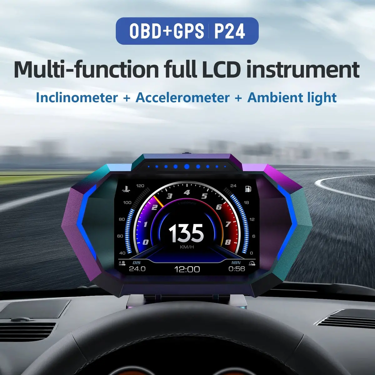 P24 Obd2 + Gps Head-Up Display (Hud) – Multi-Function On-Board Computer 1