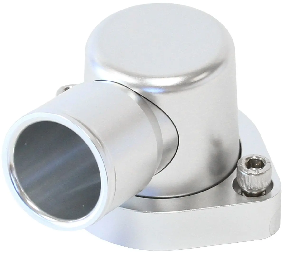Billet Aluminum 90° Thermostat Housing – Silver Anodized Finish (Af64-2039S) 1
