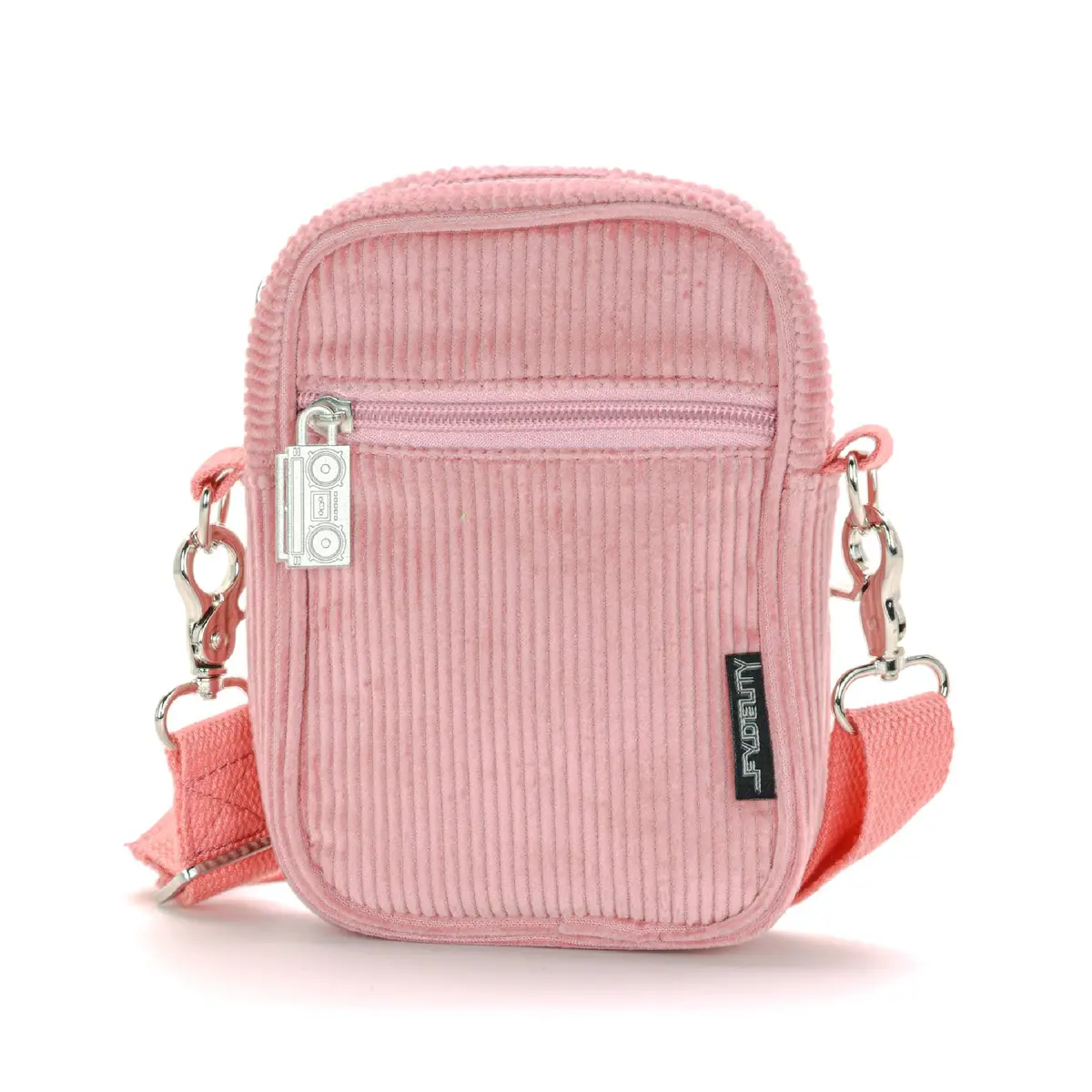 Fydelity Small Crossbody Shoulder Bag - Corduroy Pink 1