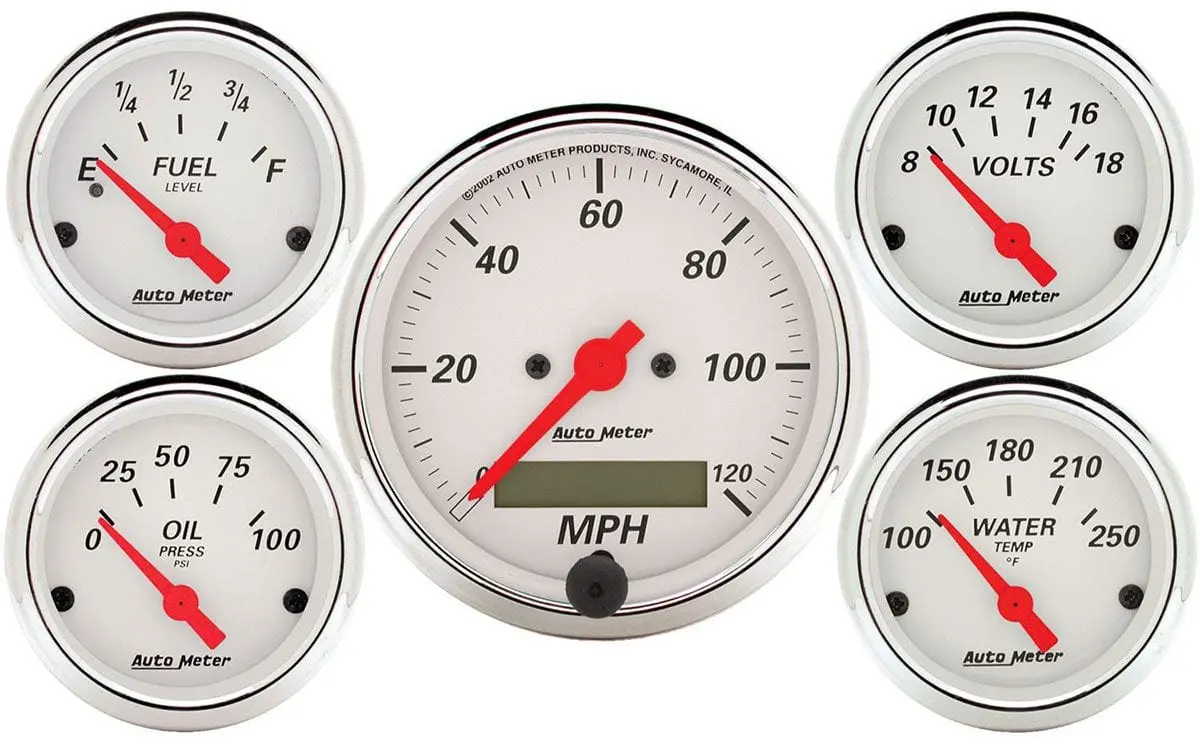 Arctic White Au1302 Five-Gauge Dash Kit – Analog Instrument Cluster 1
