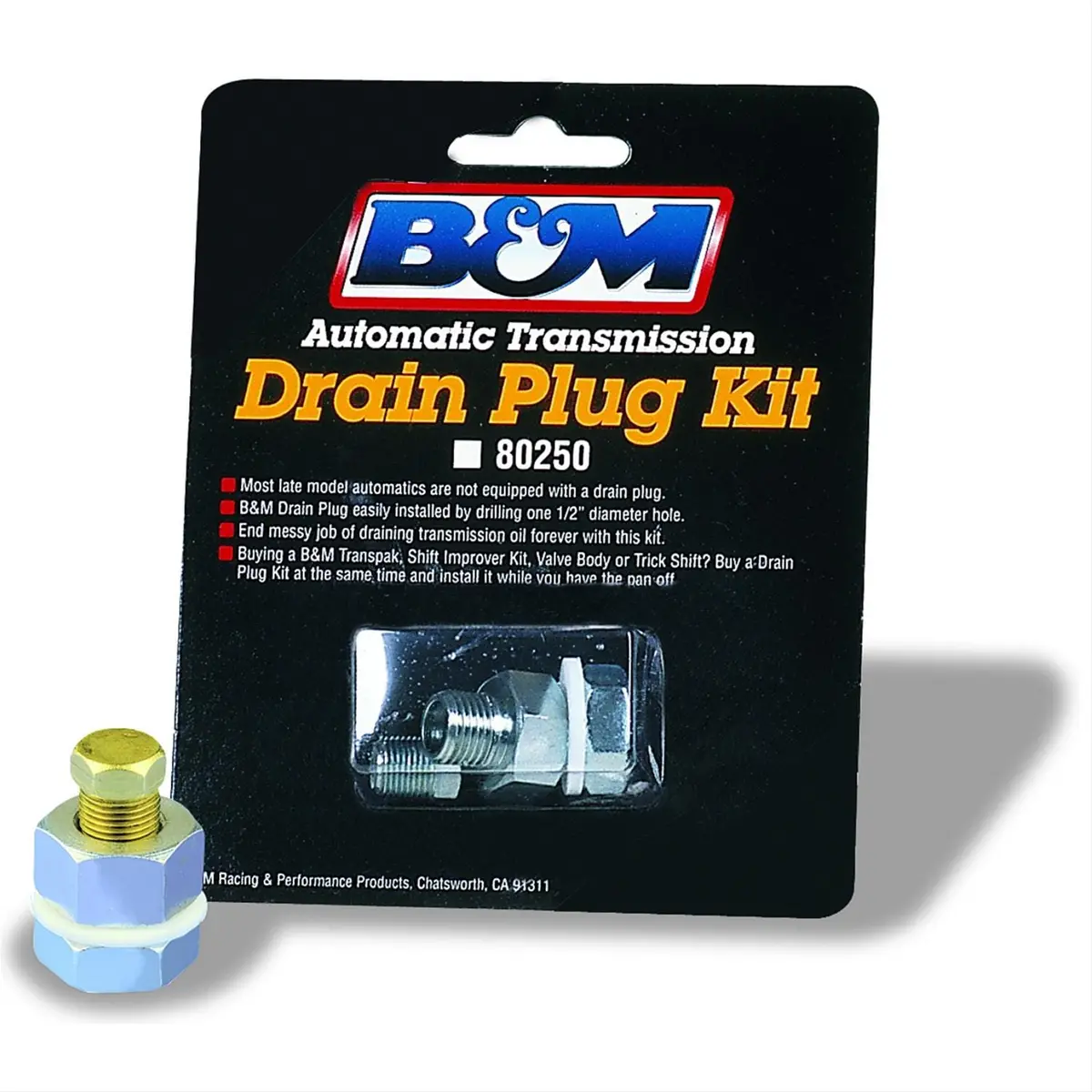 B&M 80250 Magnetic Drain Plug Kit With Neodymium Magnet 1