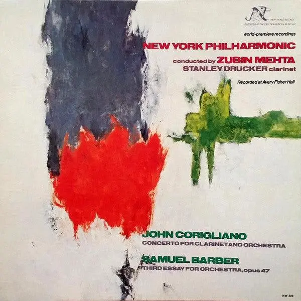 John Corigliano/Samuel Barber- Concerto For Clarinet And Orchestra/Third Essay For Orchestra Opus 47 (Zubin Mehta Conductor) 1