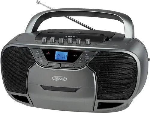 Jensen Cd590gr Bluetooth Boombox Cd Cassette Recorder Am/Fm (Gray) 1