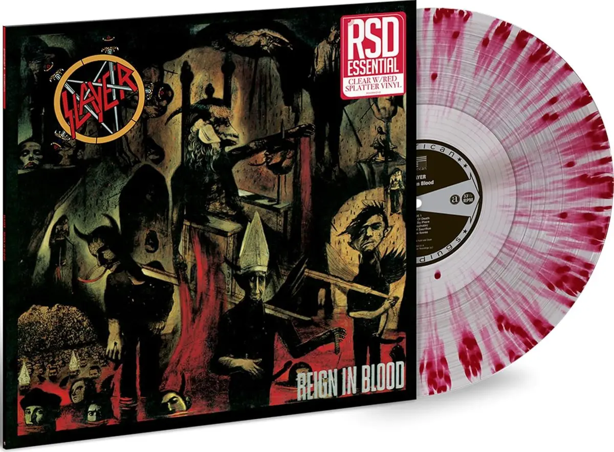 Slayer- Reign In Blood (Rsd Essentials 2024 Clear W/ Red Splatter Vinyl Reissue) 1