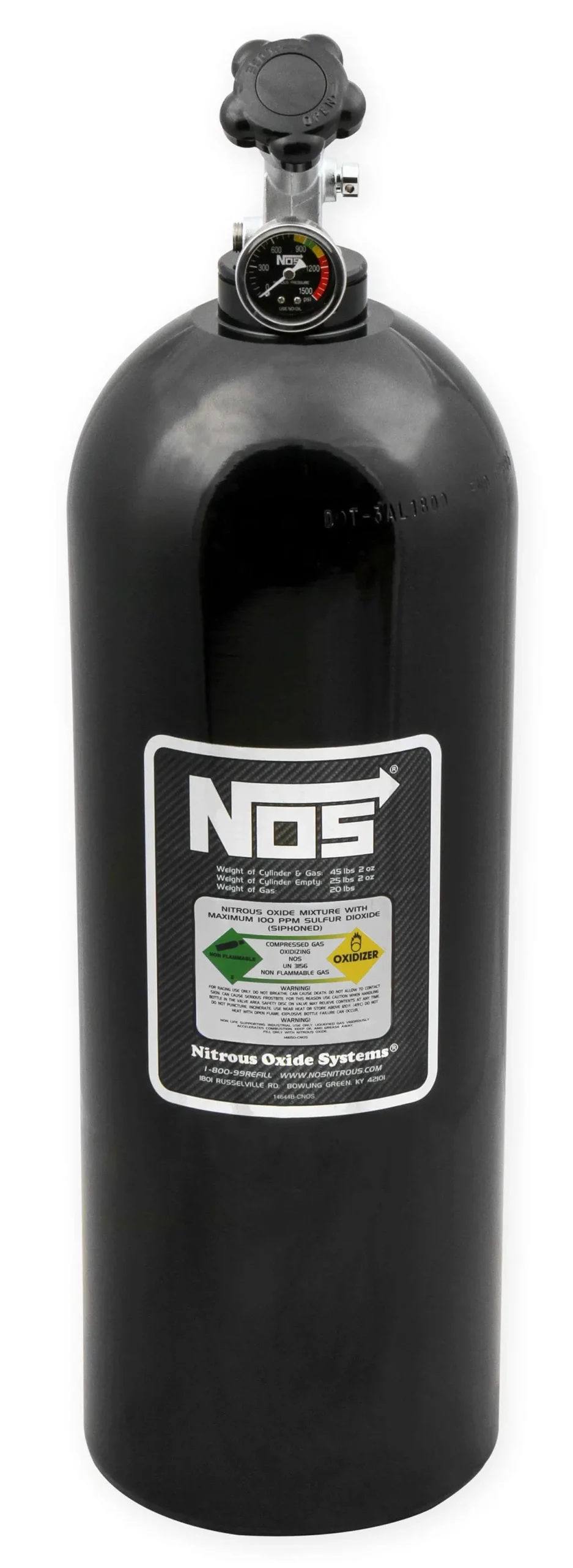20-Pound Black Nitrous Oxide Bottle With Valve Assembly 1