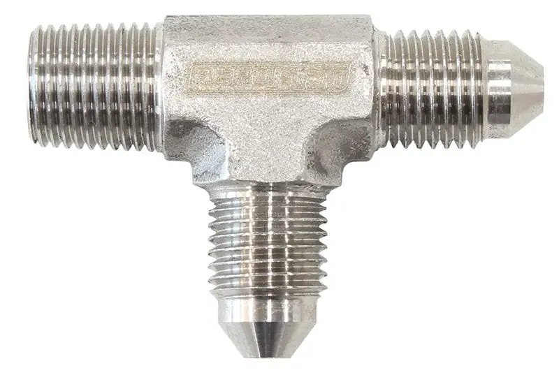 Stainless Steel Tee Fitting – 1/8" Npt Run Port To -3An Branch, Compact Design Af826-03Ss 1
