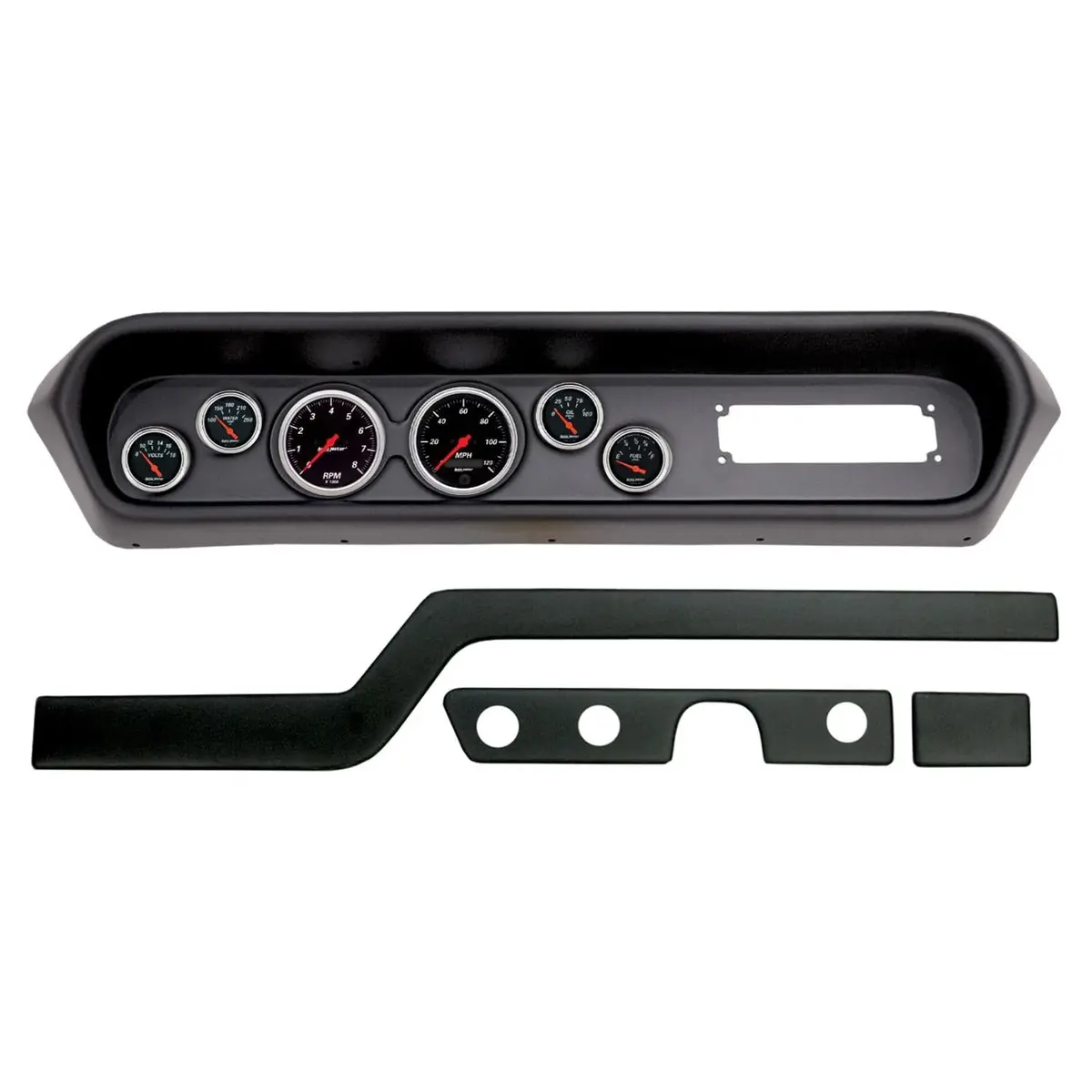 Autometer Designer Black Analog Instrument Cluster – 6-Gauge Layout (2108-06) 1