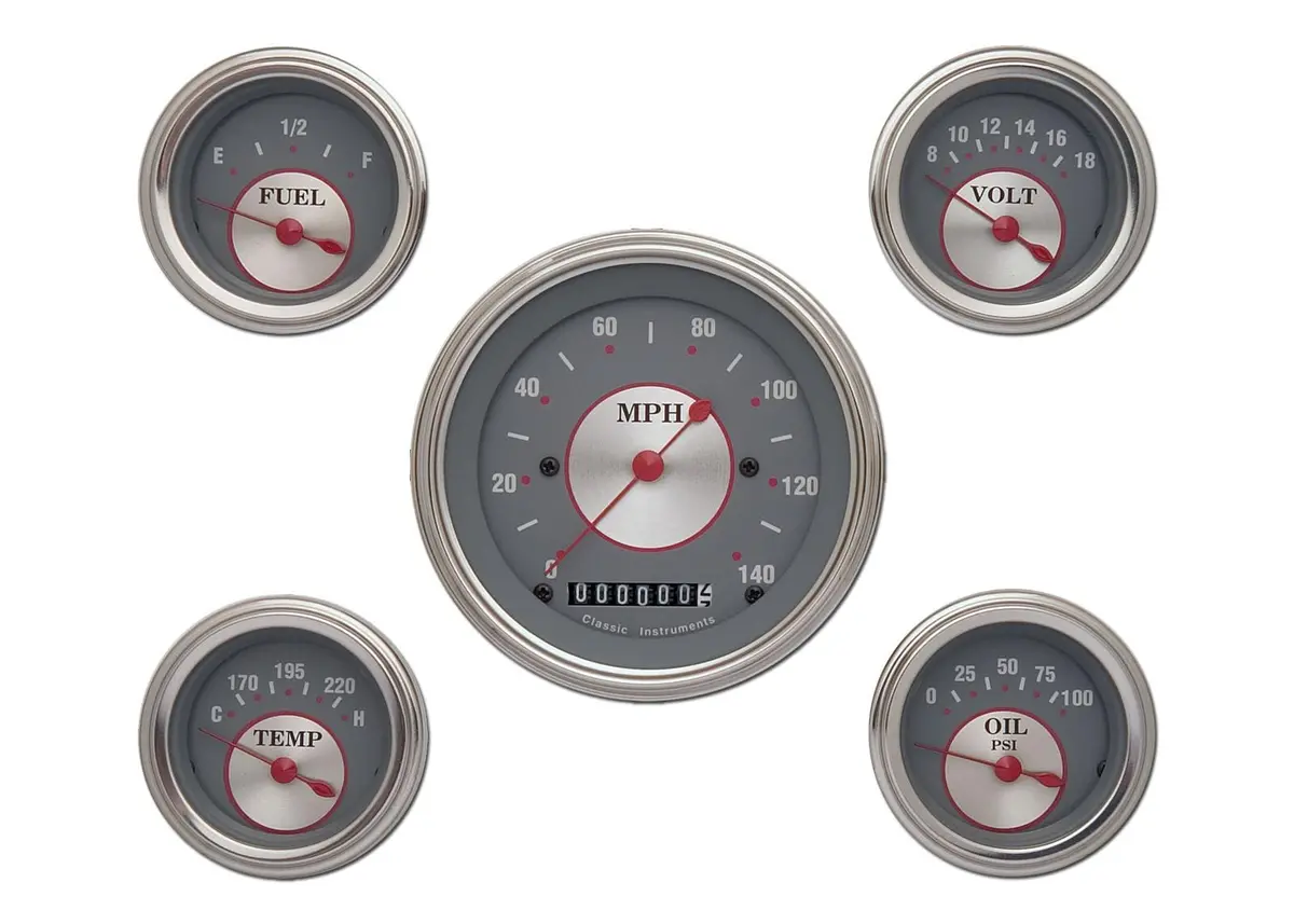 Classic Instruments Ss00Slf Silver Series Analog Gauge Set 1