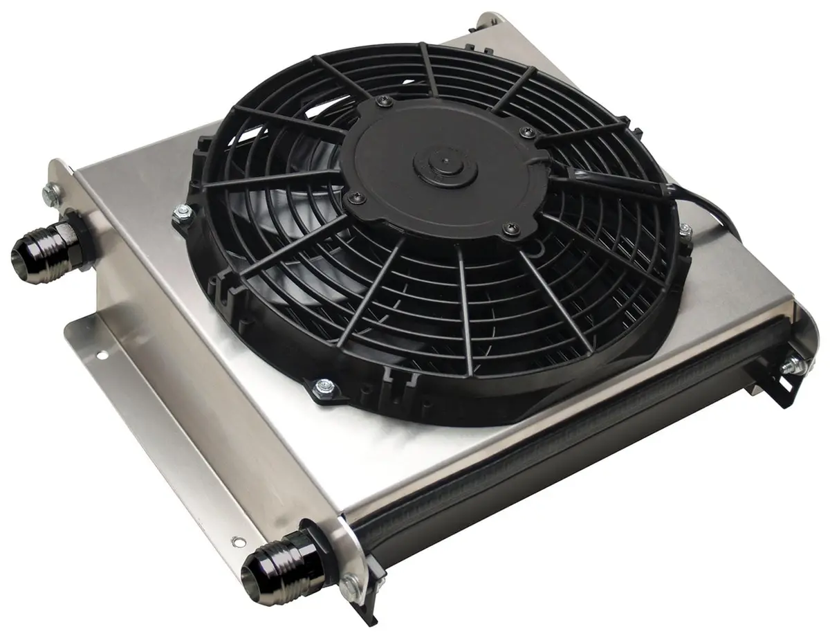 Derale 15876 Hyper-Cool Extreme Remote Fluid Cooler With Integrated Fan 1