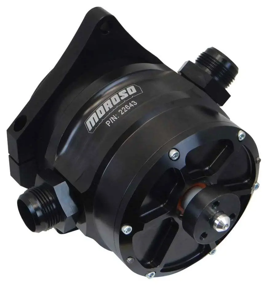 Pro Mod–Style 4-Vane Vacuum Pump With 1-1/4" Beaded Hose Fitting 1